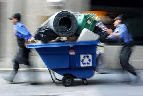 Recycling center handling furniture in Shadwell